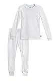 City Threads Little Boys Thermal Underwear Set Perfect for Sensitive Skin SPD Sensory Friendly, White- 3T