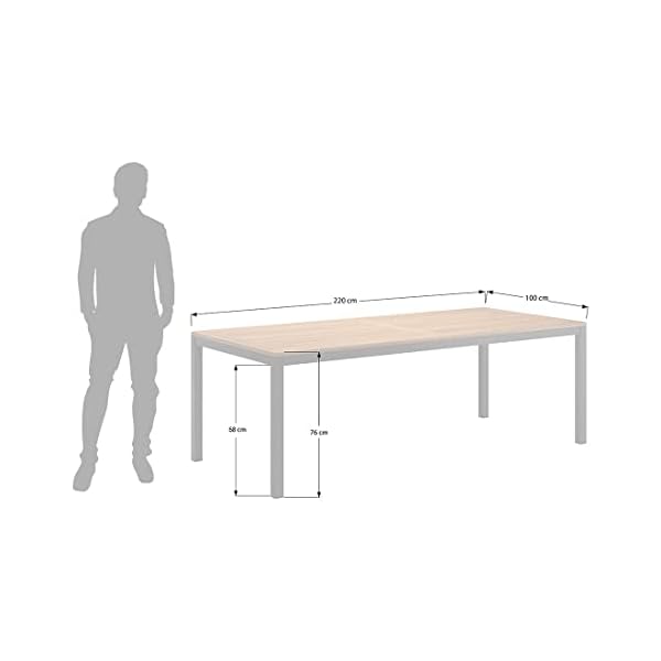 Patioco Gartentisch Teakholz & Aluminium Anthrazit
