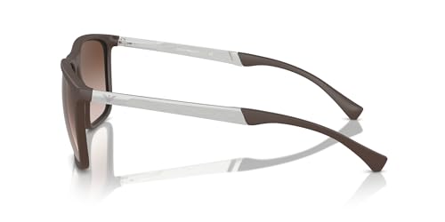 Emporio Armani Men's EA4150 Rectangular Sunglasses, Brown, 59 mm3