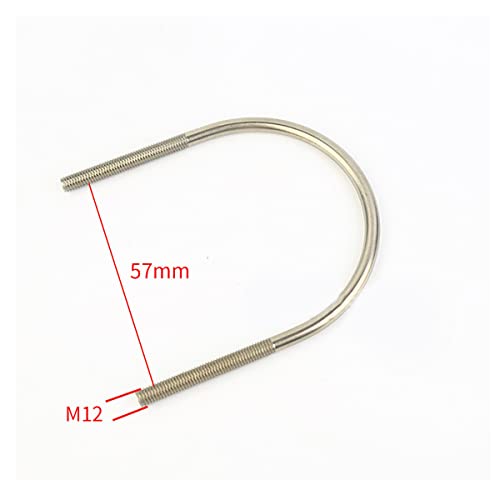 Unifizz U-Bolt Kit 304 Stainless Steel U-Shaped Screw Stainless Steel For Fixing Pipe Clamp M12 X 57 5Pcs #TOP4