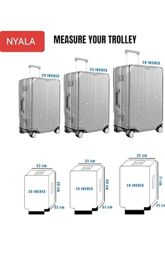 Image of NYALA 3 Pcs Protective Trolley Bag Cover | Suitcase Bag Cover | Waterproof Dustproof Luggage Cover, Clear PVC Suitcase Covers Protectors (28 in, 24 in, 20 in) (Transparent, 3 Size Combo)