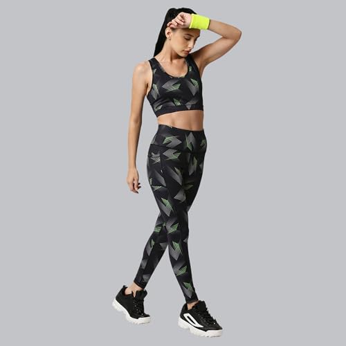 Image of SOIE Women's Medium Impact Quick Dry Padded Racerback Printed Athleisure Sports Bra