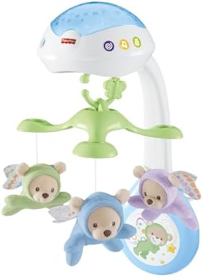 Fisher-Price 3-in-1-Traumbärchen-Mobile, Mobile für Babybett, Elektrisches Mobile mit Licht, Musikmobile, Babyerstausstattung, Babybett- und Baby-Zubehör, ab Geburt, CDN41