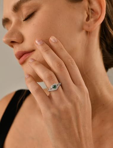 YL Infinity Heart Rings 925 Sterling Silver Halo Twisted Engagement Band Birthstone Ring for Women3