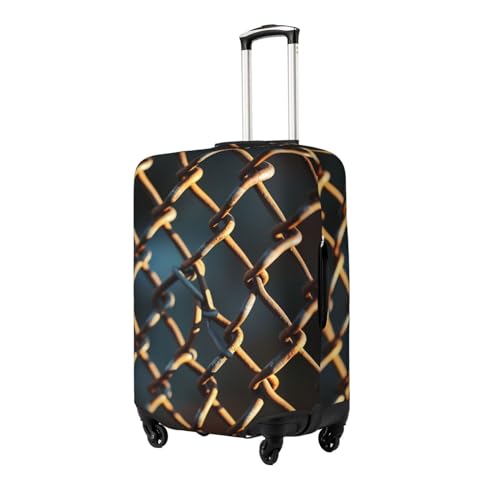 Chain Link Fence Luggage Cover Stylish Suitcase Covers for Luggage Tsa Approved, Elastic Washable Suitcase Protector Anti-Scratch Travel Baggage Covers for 18-32 inch Luggage2