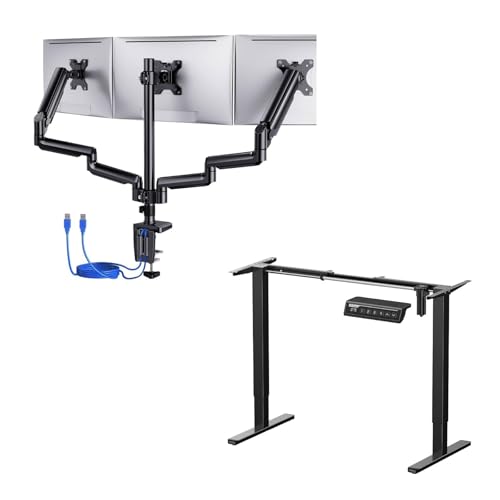 ErGear Triple Monitor Mount and ErGear Electric Stand up Desk Frame