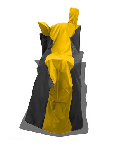 Image of Two Wheeler - Bike Cover for New RE Bear 650 Bike Cover with Water-Resistant and Dust Proof Premium 190T Fabric Yellow Stripe