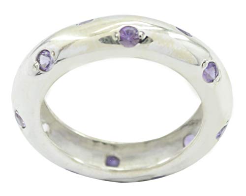 Bague en argent sterling 925 naturel violet RIYO, l'élégance d'un bijou de créateur unique
