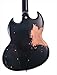 KGD Relic SG Sunburst Guitar,Mahogany Body and Neck,Rosewood Fingerboard,Bone Nut,6-String Relic Heavy Metal Guitar,Professional/Electric Guitars for Adults (black)