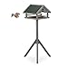 Produktbild Relaxdays Vogelfutterhaus mit Ständer, wetterfestes Dach, Holz Vogelhaus, HBT: 120x62x55 cm, Futterhaus Wildvögel, grau