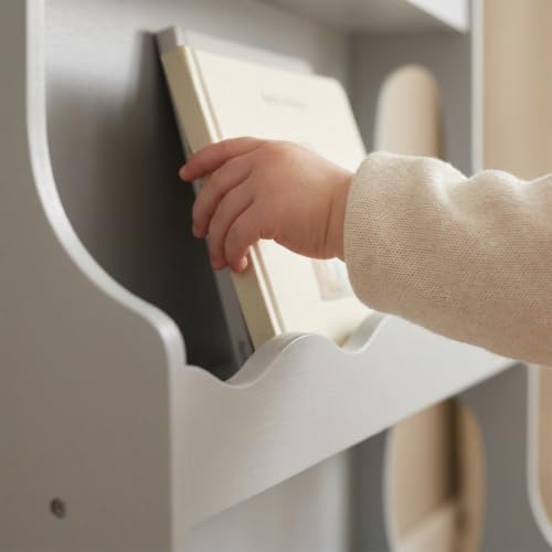 Image of Wood Kids Bookshelf,TranquilGrey