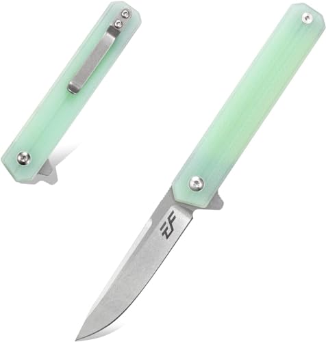 Eafengrow EF64 D2 Steel Blade G10 Handle Knife for Outdoor Camping Hiking EDC Tool(Jade)
