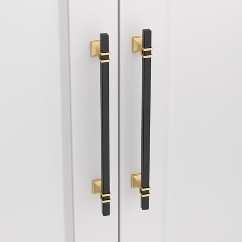 Lepatape 30 Pack 8 Inch Black and Gold Cabinet Pulls Kitchen Cabinet Handles, Black and Gold Cabinet Handles Square Dresser Drawer Pulls Kitchen Cabinet Hardware by Lepatape - Image 9