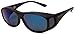 Cocoons Fitovers Polarized Sunglasses Stream Line (SM),C602M Black Frame/Blue Lens,One Size