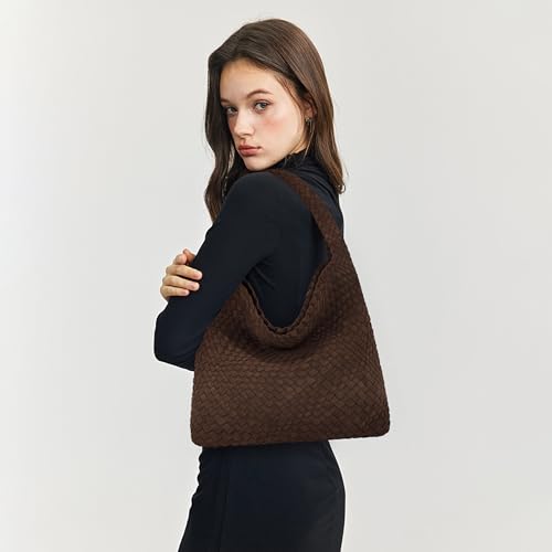 Image of Queenoris Fashion Hobo Bags for Women Top-handle Shoulder Bag Vegan Leather Purses Soft Summer Tote Bag | WOVEN