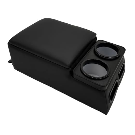 LOOYE Car Center Console with Cup Holders, Universal Truck Bench Seat Organizer, Back Seat Storage (Black)