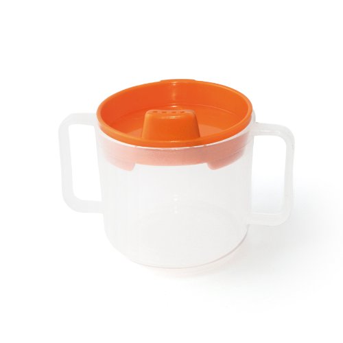 Plastorex Tasse en Polypropylène - Couvercle Bec Droit - Orange Acidulé Cover