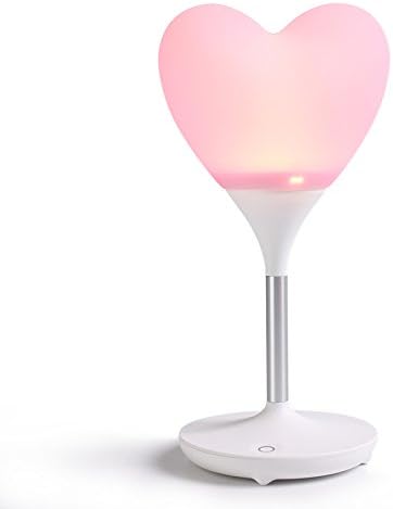 Lafedy Led Night Light Touch Control Lamp Detachable Silicone Housing 3 Level Brightness USB Rechargeable Battery Reading Night (Heart Light, Pink)