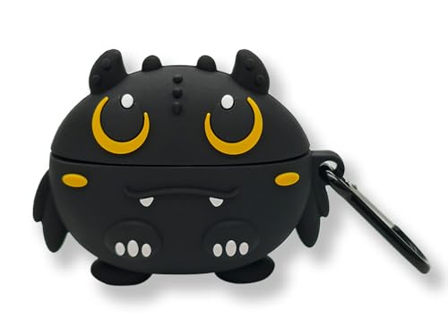 Funda de Silicona 3D Dibujos Animados Compatible con AirPods Pro 3, AIYAAIYA Kawaii Impermeable Resistente a Golpes para la Caja de Carga de Auriculares Inalámbricos con Llavero (Night Dragon)