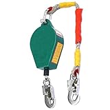 XUHONGYA Einziehbares Sicherheitsgeschirrband Mit Feuerfestem Seil Und Verriegelungshaken 330 Pfund Tragfähigkeit Selbstaufrollende Sicherheitsleine Ideal for Klettern Und Dacharbeiten(3m/118in)