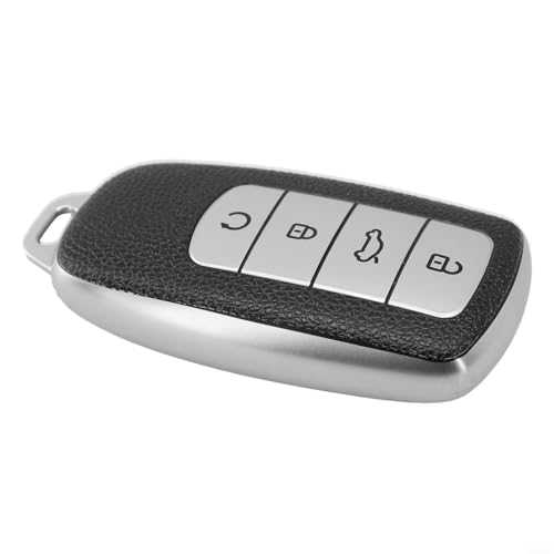 Violiica Soft Leather Car Key Case Cover for Chery for Tiggo 8 Pro 8Plus, 4 Colors Available(Silver)