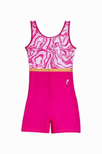 Image of IKAANYA Girls Unitard or Biketard for Gymnastics, Dance, Acrobatics or Swimming (Ages 3-15)
