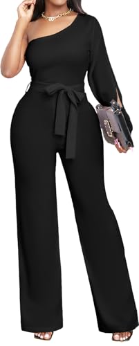 sexycherry One Shoulder Jumpsuit for Women Dressy Sexy...