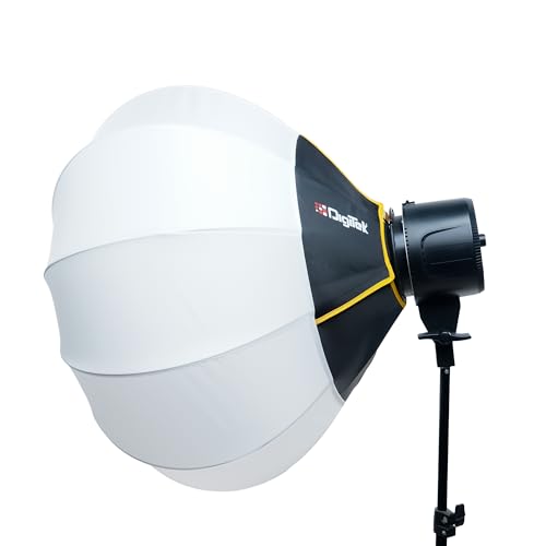 Image of Digitek (DLSF 65) Rounded 65cm Lantern Softbox with Bowens Mount, 270 Omni-Directional, Light Quick Setup, Click Lock Design, Optional Skirts Fabric and Metal Build