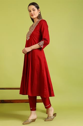Image of W for Woman Zari Embroidered Anarkali Kurta