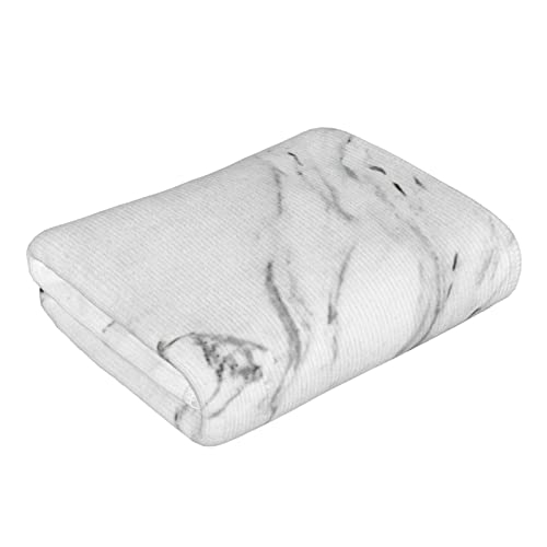 Perinsto Black And White Marble Texture Hand Towel Decorative Fingertip Towels Multipurpose For Bathroom Kitchen Gym And Spa, 27.5" X 15.7" #TOP6