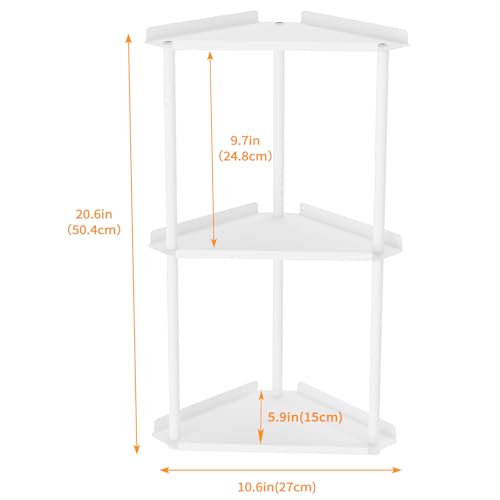 Image of Jesginboo 3 Tier Bathroom Counter Organizer, Vanity Organizer Corner Shelf | Skincare, Makeup Countertop Organizers, Kitchen, Bathroom Counter Storage, White