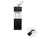 Produktbild Jurxy Mini Aschenbecher Tragbarer Reise Aschenbecher Rauchen Aschenbecher mit Deckel Schlüssel Zigaretten Taschenascher Rechteckig mit Karabiner - Schwarz