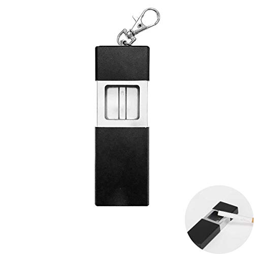 Preisvergleich Produktbild Jurxy Mini Aschenbecher Tragbarer Reise Aschenbecher Rauchen Aschenbecher mit Deckel Schlüssel Zigaretten Taschenascher Rechteckig mit Karabiner - Schwarz