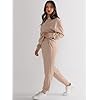 ANRABESS Tracksuit for Women 2 Piece Outfits Sweat Set Half Zip Long Sleeve Cropped Sweatshirt Sweatpants Cozy Sweatsuit Matching Lounge Set Fall Clothes 1310kaqi-S