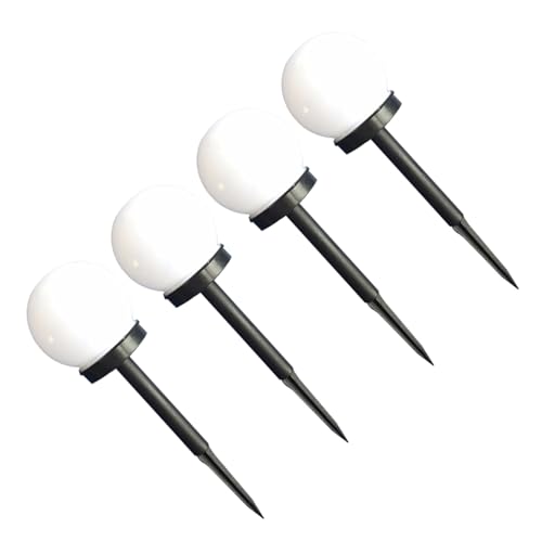 Uonlytech Luces Solares Para Exteriores Esfera Blanca, Lámpara Solar De Césped Resistente Al Agua Sensor Automático, Iluminación Para Jardín y Patio, Paquete De 4 Unidades Para Uso Diurno y Nocturno