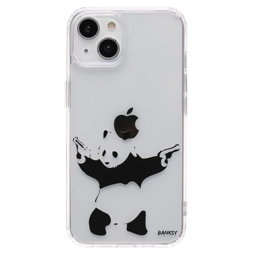 ONLYOU iPhone 13 mini �p �P�[�X �؍� TPU PC �A�[�g �o���N�V�[ Banksy �e�����p���_ Panda Wcith Guns �N���A ���� ���f�B�[�X �����Y �y�A �A�C�t�H��13�~�j�P�[�X(iPhone13mini �e��