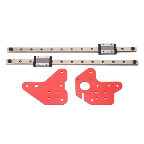 2Pcs Linear Rail Guide, Double Z‑Axis Kit, 2 x Red Mounting Plate+6 x Red Gasket+53 x Screw +34 x Nut+2 x Wrench, Double