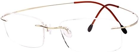 Agstum Titanium Rimless Flexible Frame Hingeless Optical Eyeglasses