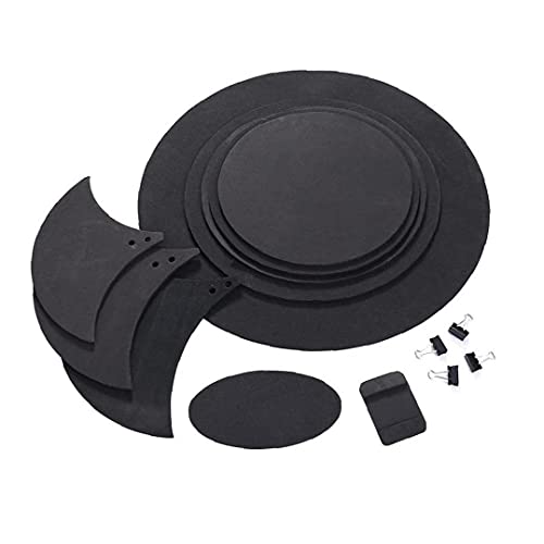 Silenciador Tambor Conjunto del Tambor Almohadillas silenciamiento de batería Kit de Pastillas de silenciamiento de batería mudos Kit de Tambor Tamaños 10Piece Negro Cover