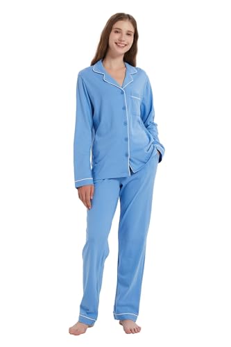 amaxer Women’s Knit Pajama Set 100% Cotton...