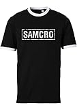 SONS of Anarchy - Samcro Grau (Ringershirt) (Black/White, M)