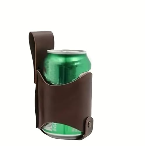 Fondina da cintura per birra, porta bottiglie portatile da cintura, custodia per birra da uomo, feste all'aperto, barbecue, accessori per birra da campeggio, marrone, 300 ml