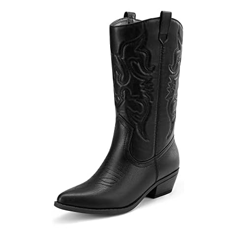 DREAM PAIRS Women's Stylish Western Boots Cover