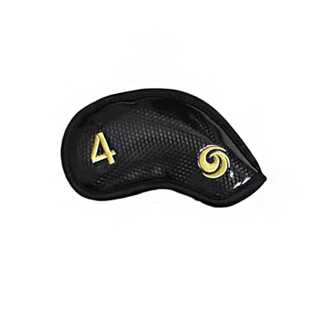 Scott Edward 10pcs/12pcs Leather Golf Iron Head Covers Thick Synthetic PU Wedge Golf Headcover with Embroidered Number Tags Fit Most Clubs(Single 4)