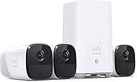 eufy Security eufyCam 2 Pro 2K Security Kit 3-Pack Plus Homebase2 Unit - Outdoor Wireless Camera System with Night Vision - Smart Homekit Compatible Surveillance, 365-Day Battery - No Monthly Fee