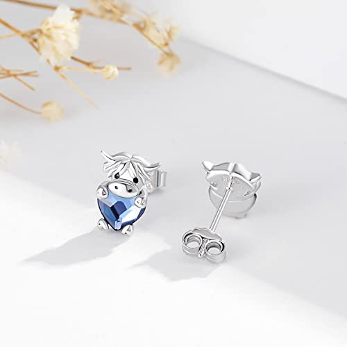 JUSTKIDSTOY Hypoallergenic Earrings Sterling Silver Crystal Cute Animal Studs Earrings for Sensitive Ears Birthday Gifts for Women Girls4
