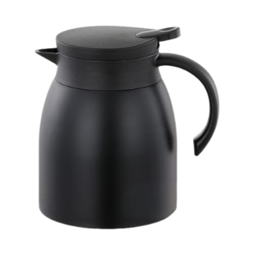 AFXGUSD Jarra Térmica de 1 Litro para Bebidas Calientes Y Refrescos, Negro, Individual