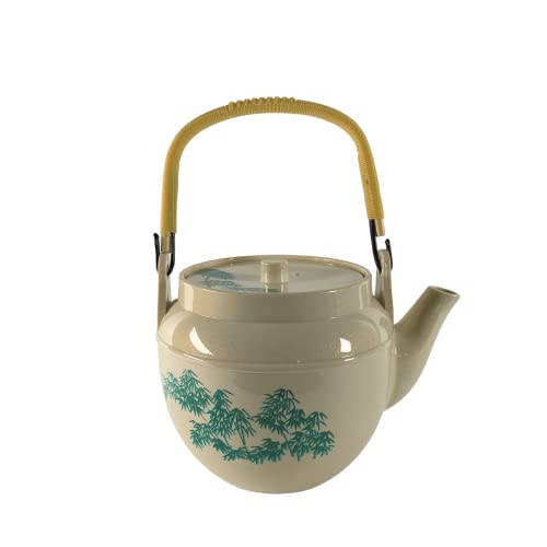 Japanbargain 1625, Medium Size Teapot Japanese Plastic Melamine Unbreakable Tea Pot For Home Or Restaurant, Beige Color Lacquered With Bamboo Pattern, Made In Japan, 22 Ounce, Pack Of 12 #TOP4