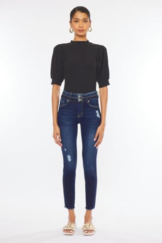 SALT TREE Kan Can Women's HIGH Waist Ankle Length Two Button Jeans4