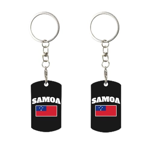 Porte-clés rectangulaire personnalisé avec drapeau des Samoa, pour la maison, le bureau et la moto.